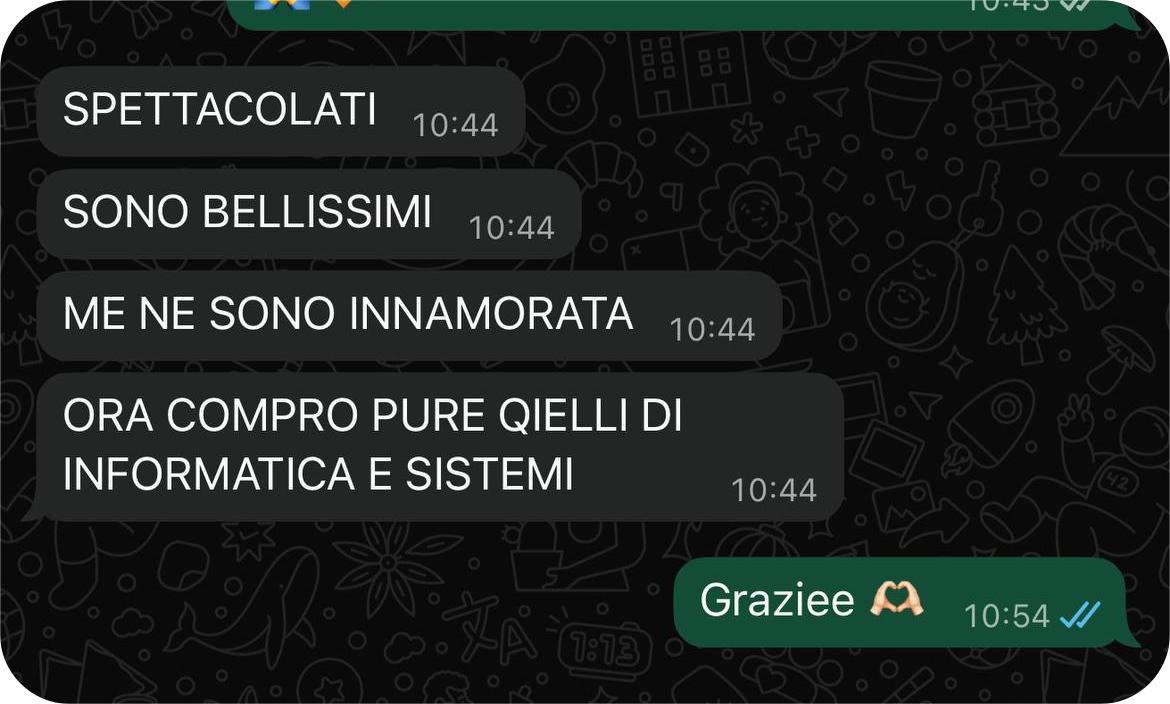 Feedback ricevuto da uno studente Maturando, 3 di 3
